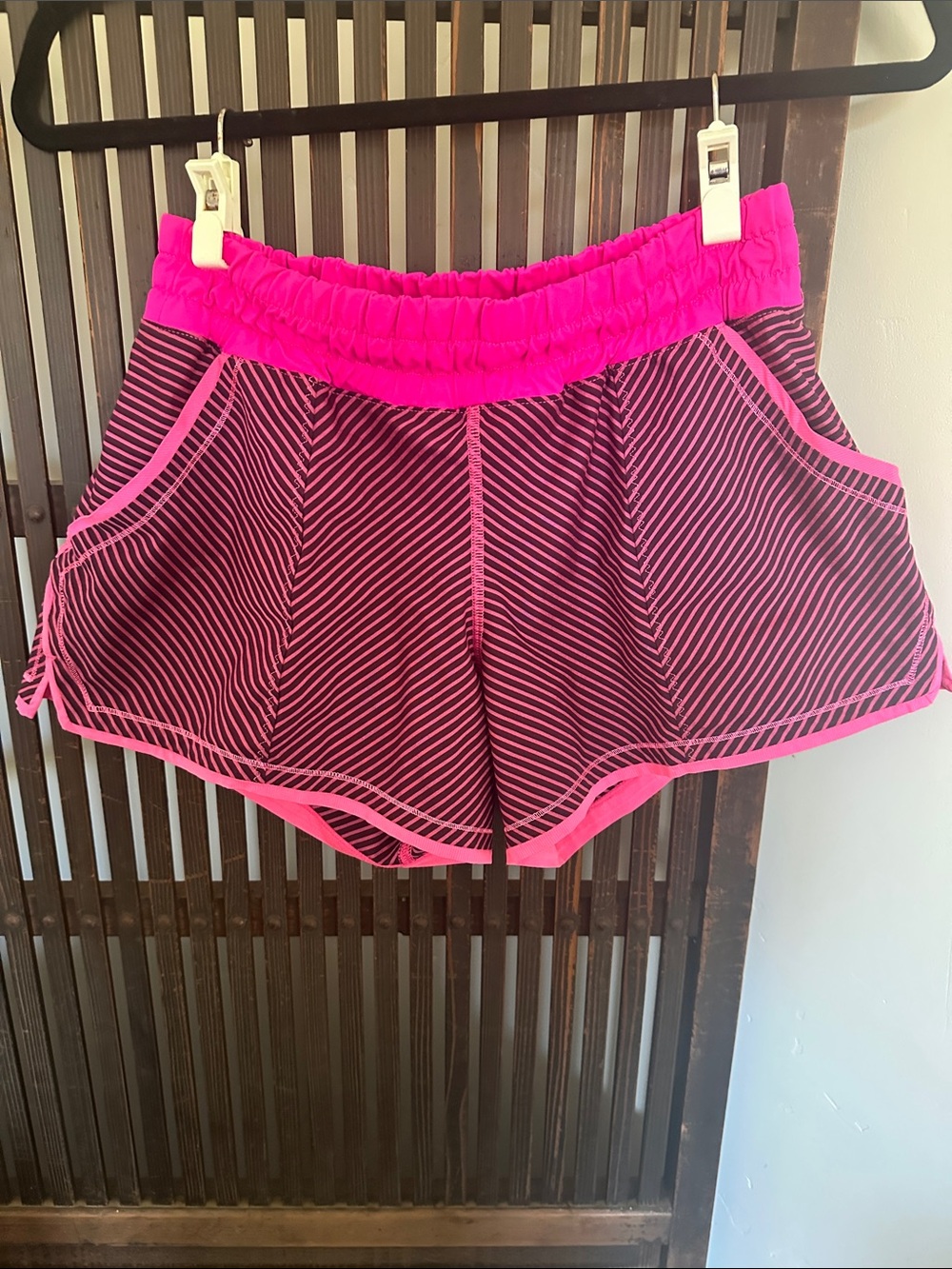 Lululemon Women’s Hot Pink Striped Athletic Shorts